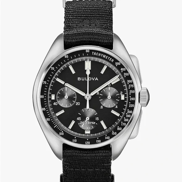 Bulova Silver and Black Chronograph Watch - Picture 5 of 7